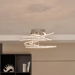 Lindby Loftlamper > Flakira LED-loftlampe, 10 lyskilder, krom