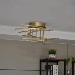 Lindby Loftlamper|Loftlamper > Flakira LED-loftlampe, 10 lk, antik messing