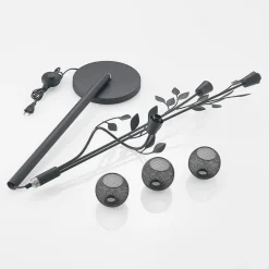 Gulvlamper|Gulvlamper ^ Lindby Florentine gulvlampe Kanye, 160 cm, sort, 3 lyskilder.