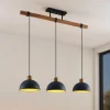 Pendellamper|Pendellamper ^ Lindby Flurin hængelampe, 3 lyskilder, 107 cm, sort, metal