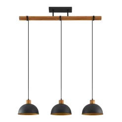 Pendellamper|Pendellamper ^ Lindby Flurin hængelampe, 3 lyskilder, 107 cm, sort, metal