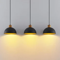 Pendellamper|Pendellamper ^ Lindby Flurin hængelampe, 3 lyskilder, 107 cm, sort, metal