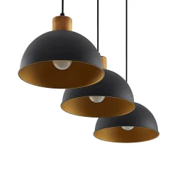 Pendellamper|Pendellamper ^ Lindby Flurin hængelampe, 3 lyskilder, 107 cm, sort, metal