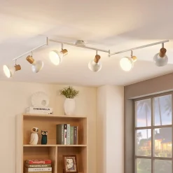 Lindby Loftlamper|Loftlamper > Fridolin loftspot, 160 cm, 6 lyskilder, hvid, metal