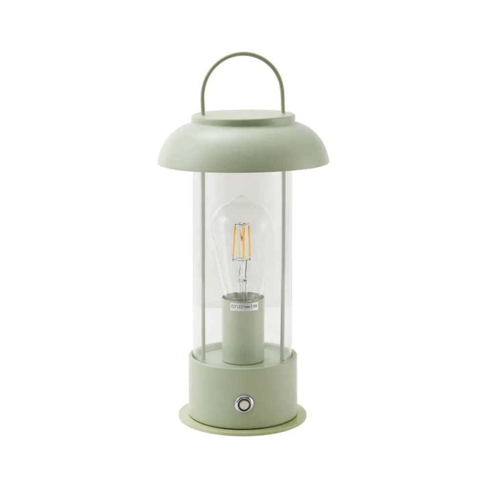 Lindby Dekorationsbelysning|Bordlamper > genopladelig bordlampe Yvette, grøn, IP44, touchdæmper