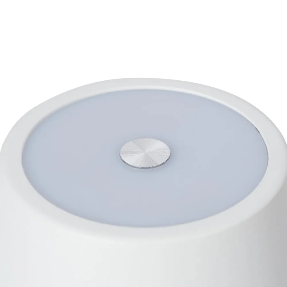 Lindby Dekorationsbelysning|Terrassebelysning > genopladelig LED-bordlampe Janea CUBE, hvid, metal