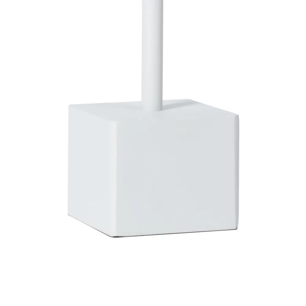 Lindby Dekorationsbelysning|Terrassebelysning > genopladelig LED-bordlampe Janea CUBE, hvid, metal