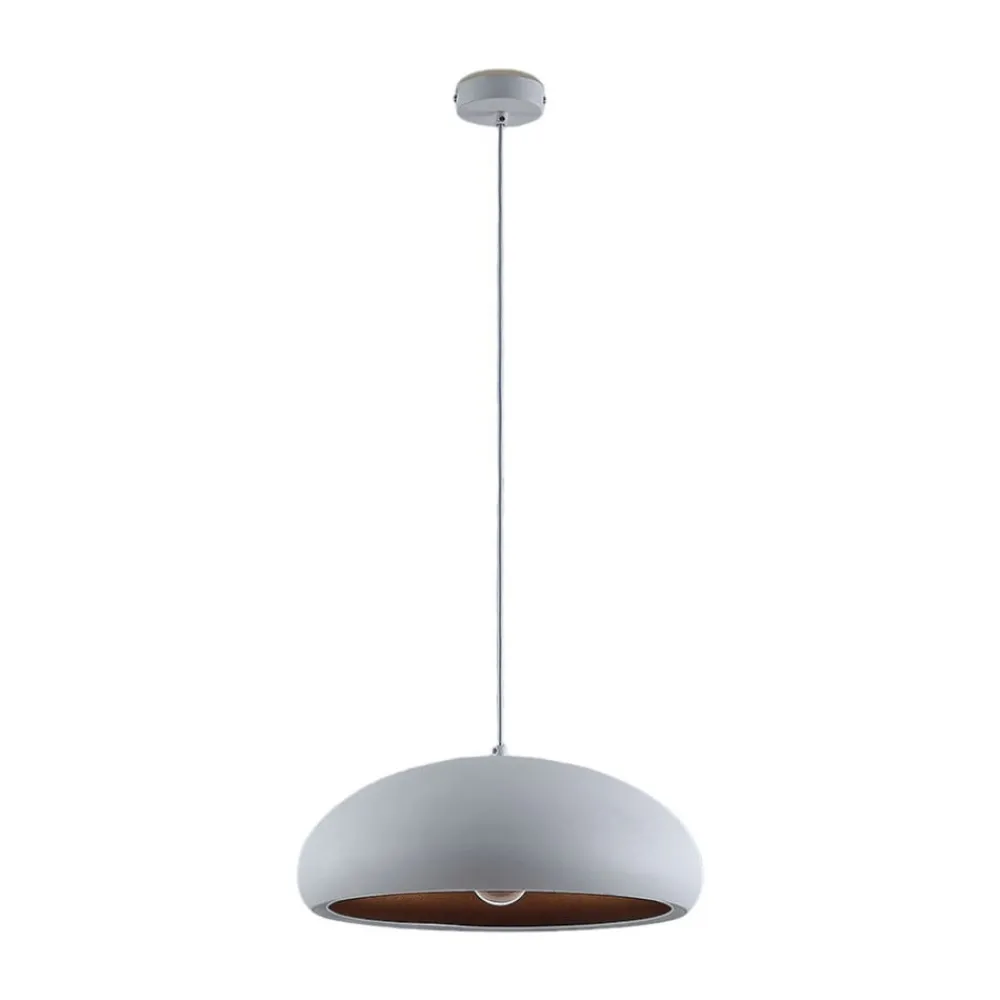 Lindby Gang|Pendellamper > Gerwina pendellampe, hvid/guld, metal, 40 cm, E27