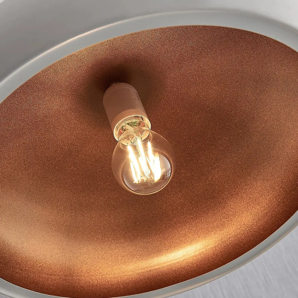 Lindby Gang|Pendellamper > Gerwina pendellampe, hvid/guld, metal, 40 cm, E27