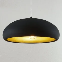 Lindby Gang|Pendellamper > Gerwina pendellampe, sort/guld, metal, 40 cm, E27