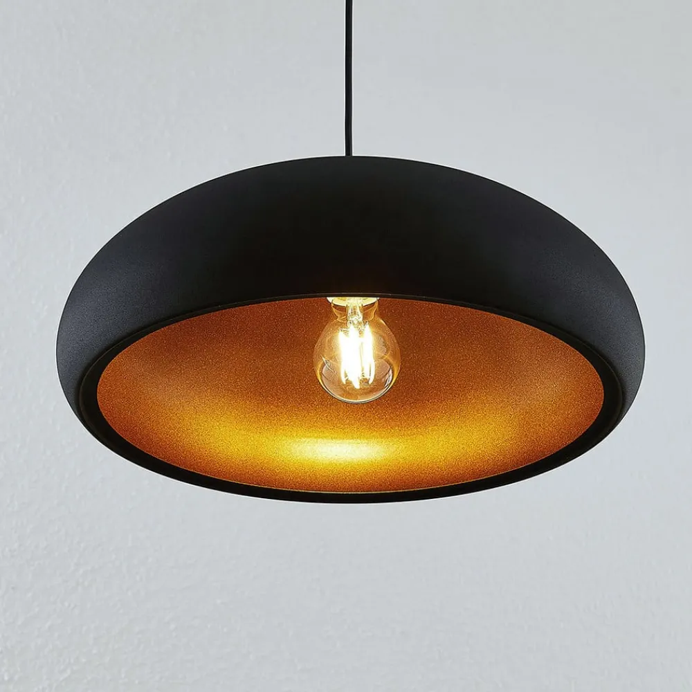 Lindby Gang|Pendellamper > Gerwina pendellampe, sort/guld, metal, 40 cm, E27
