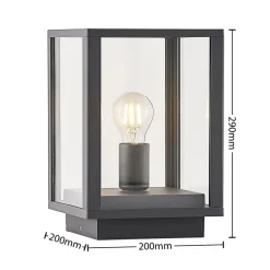 Terrassebelysning|Sokkellamper ^ Lindby Giavanna sokkellampe, 29 cm, antracit, IP44, E27