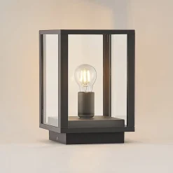 Terrassebelysning|Sokkellamper ^ Lindby Giavanna sokkellampe, 29 cm, antracit, IP44, E27