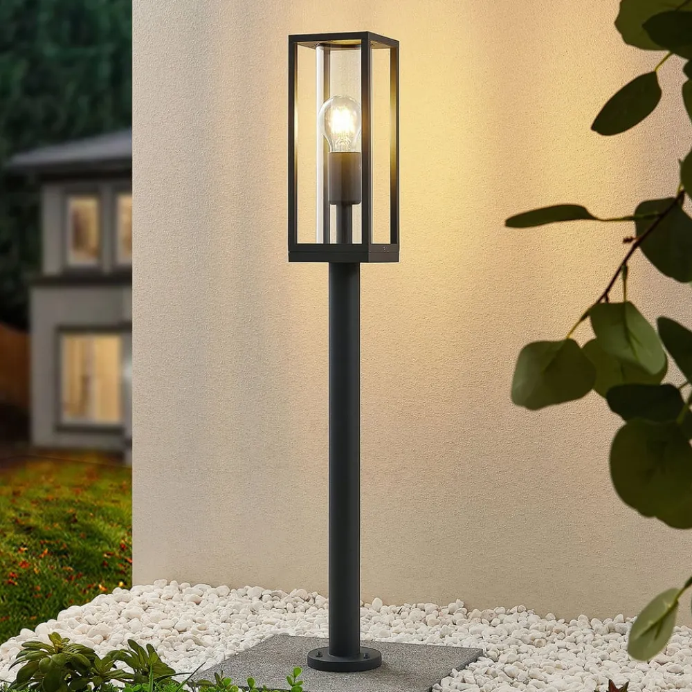 Gadebelysning ^ Lindby Giavanna vejlampe, 80 cm, antracit, IP44, E27