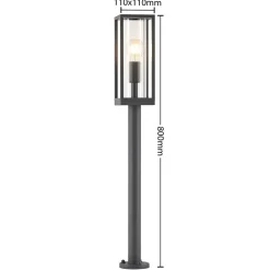 Gadebelysning ^ Lindby Giavanna vejlampe, 80 cm, antracit, IP44, E27