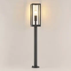 Gadebelysning ^ Lindby Giavanna vejlampe, 80 cm, antracit, IP44, E27