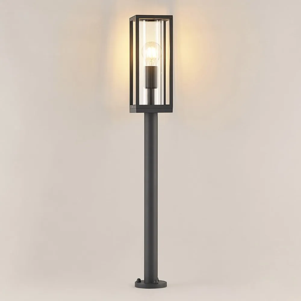 Gadebelysning ^ Lindby Giavanna vejlampe, 80 cm, antracit, IP44, E27