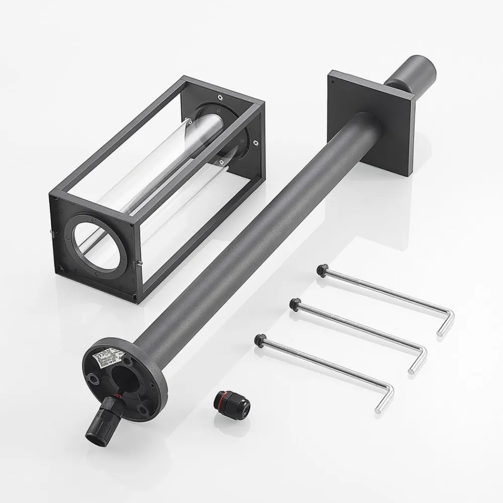 Gadebelysning ^ Lindby Giavanna vejlampe, 80 cm, antracit, IP44, E27