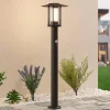 Lindby Gadebelysning Med Sensor|Terrassebelysning > Gregory LED-vejlampe, 76 cm, sensor, mørkegrå, IP44