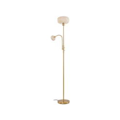Lindby Gulvlamper|Gulvlamper > gulvlampe Aliette, guld/amber, glas, læselampe
