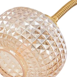 Lindby Gulvlamper|Gulvlamper > gulvlampe Aliette, guld/amber, glas, læselampe