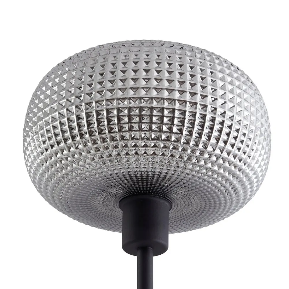 Gulvlamper|Gulvlamper ^ Lindby gulvlampe Aliette, sort/grå, glas, læselampe