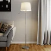 Lindby Gang|Gulvlamper > gulvlampe Benjiro, hvid, tekstil, læselampe, 150 cm