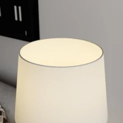 Lindby Gang|Gulvlamper > gulvlampe Benjiro, hvid, tekstil, læselampe, 150 cm