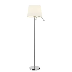 Lindby Gang|Gulvlamper > gulvlampe Benjiro, hvid, tekstil, læselampe, 150 cm