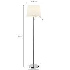 Lindby Gang|Gulvlamper > gulvlampe Benjiro, hvid, tekstil, læselampe, 150 cm