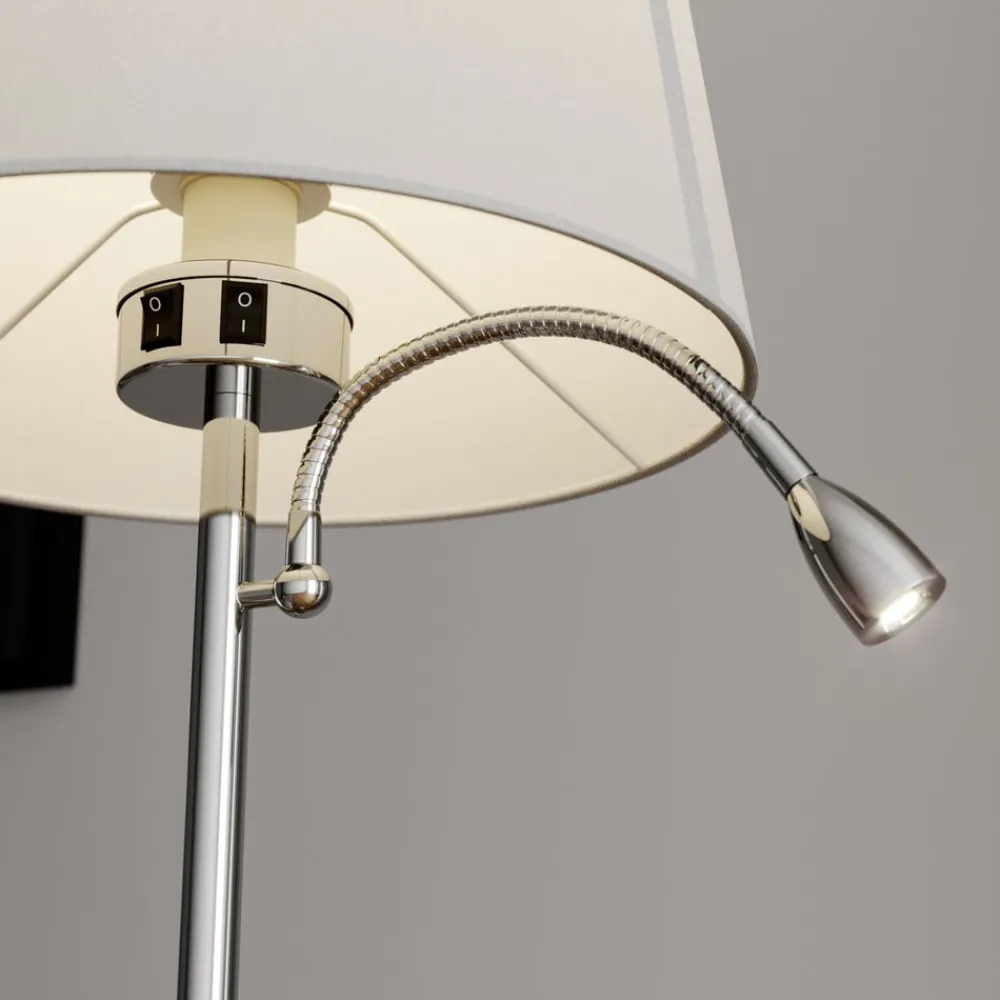 Lindby Gang|Gulvlamper > gulvlampe Benjiro, hvid, tekstil, læselampe, 150 cm