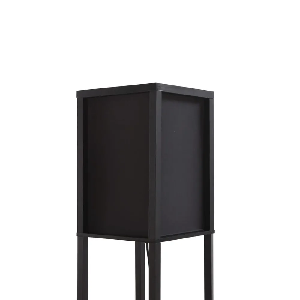 Gang|Pendellamper ^ Lindby gulvlampe Birta, sort, hylde, træ, 159 cm