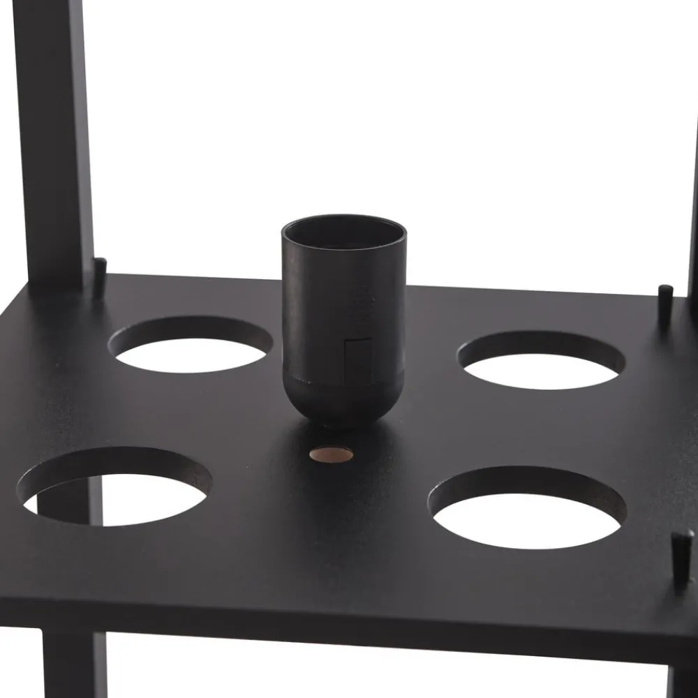 Gang|Pendellamper ^ Lindby gulvlampe Birta, sort, hylde, træ, 159 cm