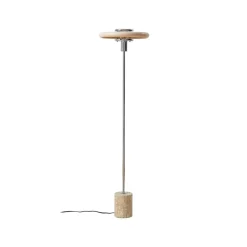 Lindby Pendellamper|Gulvlamper > gulvlampe Branford, retro, beige, metal/travertin