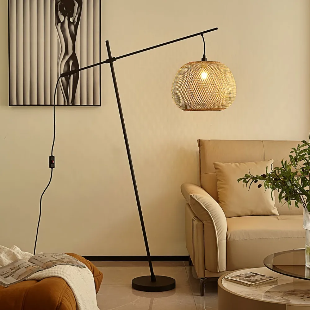 Lindby Gang|Pendellamper > gulvlampe Dabila, bambus, 165 cm høj, E27