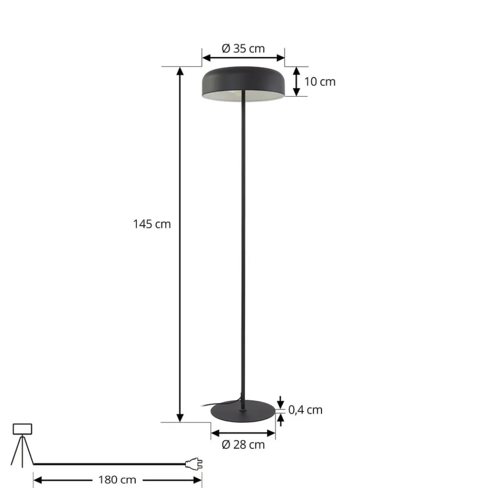 Lindby Gulvlamper|Gulvlamper > gulvlampe Edion, sort, metal