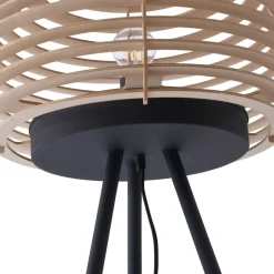 Lindby Gulvlamper|Gulvlamper > gulvlampe Ediz, sort, træ, 159 cm høj, E27