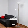 Lindby Gulvlamper|Gulvlamper > gulvlampe Elaina, 180 cm, nikkelfarvet, læselampe
