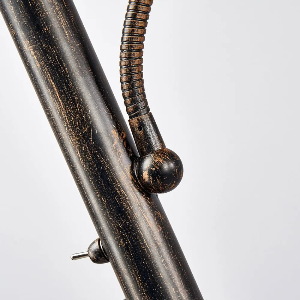 Gulvlamper|Gulvlamper ^ Lindby gulvlampe Elaina, læselampe, rustfarvet, 180 cm, E27