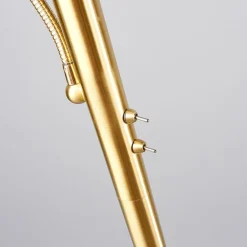Gulvlamper|Gulvlamper ^ Lindby gulvlampe Elaina, læselampe, messingfarvet, 183cm E27