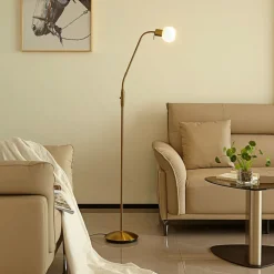Gulvlamper|Gulvlamper ^ Lindby gulvlampe Elaina, messingfarvet, 162 cm, fleksibel, E14