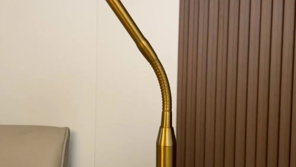 Gulvlamper|Gulvlamper ^ Lindby gulvlampe Elaina, messingfarvet, 162 cm, fleksibel, E14