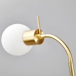 Gulvlamper|Gulvlamper ^ Lindby gulvlampe Elaina, messingfarvet, 162 cm, fleksibel, E14