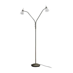 Pendellamper|Gulvlamper ^ Lindby gulvlampe Gwendolin, 160 cm, nikkelfarvet, 2 lyskilder.