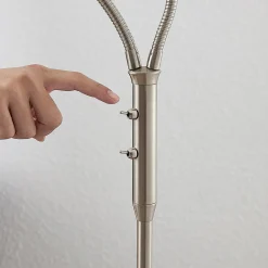 Pendellamper|Gulvlamper ^ Lindby gulvlampe Gwendolin, 160 cm, nikkelfarvet, 2 lyskilder.