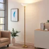 Lindby Gulvlamper|Gulvlamper > gulvlampe Ignacia, messingfarvet, glas, 180 cm, E27