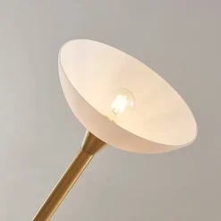 Lindby Gulvlamper|Gulvlamper > gulvlampe Ignacia, messingfarvet, glas, 180 cm, E27