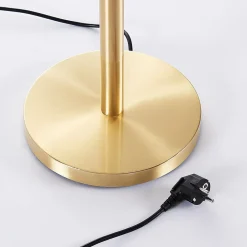 Lindby Gulvlamper|Gulvlamper > gulvlampe Ignacia, messingfarvet, glas, 180 cm, E27