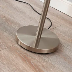 Gulvlamper|Gulvlamper ^ Lindby gulvlampe Ignacia, nikkelfarvet, glas, 180 cm, E27