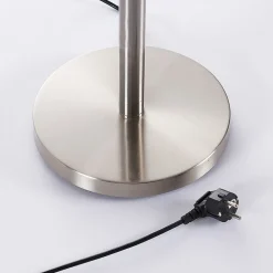 Gulvlamper|Gulvlamper ^ Lindby gulvlampe Ignacia, nikkelfarvet, glas, 180 cm, E27